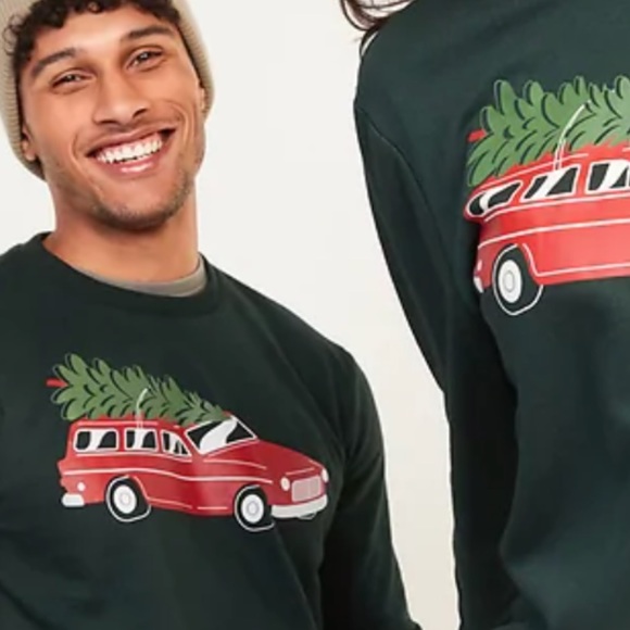 Old Navy. Christmas holiday crew neck sweatshirt. Green. Size L. - Picture 3 of 5